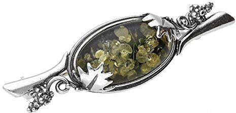 Broche en ambre de style victorien/victorien pour femme – Argent sterling 925 – Bijoux en ambre pour femme, Argent sterling Gemme, Ambre