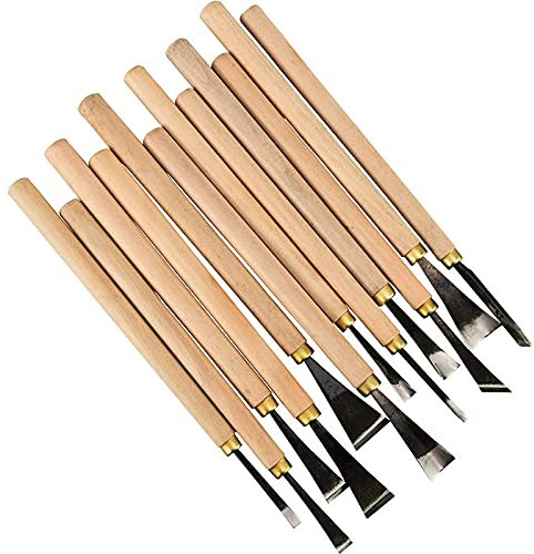 Formones Para Madera Gubias Para Tallar Madera Herramienta 12 Piezas Conjunto De Herramientas De Tallado De Madera Hecho A Mano De Carpintería Talla Plana Triángulo Redondo En Tallado De Combinación