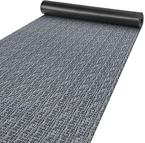 ANRO Läufer Teppich-Läufer Flur Küchenläufer rutschfest waschbar Teppichläufer Küchenteppich anpassbar Itaca Grau 100x50cm bis 5m Länge