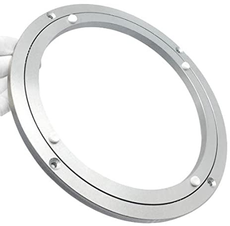 Bordsskiva roterande platta | Ø 250 mm skivskiva för runda bord | roterande krans med halkfria plastfötter | roterande platta av aluminiumlegering | roterande lager – rattkrans i aluminium för matbord, TV-skärm