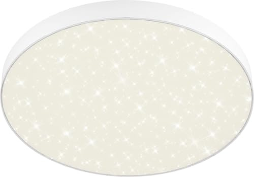 BRILONER - LED Deckenlampe mit Sternenhimmel, rahmenlos, neutralweiße Lichtfarbe, LED Lampe, Deckenleuchte, Wohnzimmerlampe, Schlafzimmerlampe, Küchenlampe, Deckenbeleuchtung, 38,7x3,6 cm, Weiß