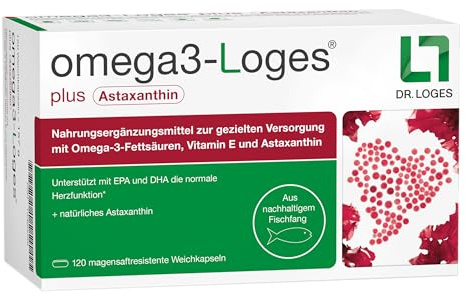 omega3-Loges plus Astaxanthin - 120 Kapseln - hoher Anteil an DHA und EPA | Omega-3-Fettsäuren in Premium-Qualität
