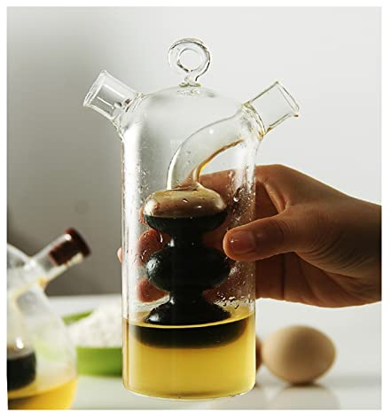 Aceitera y vinagrera Antigoteo 2 en 1 Aceite de Vidrio y Botellas de vinagre de Salsa de Soja Botella de vinagre Suministros de Cocina Botella de Aceite de Cocina de Vidrio (Color : C)
