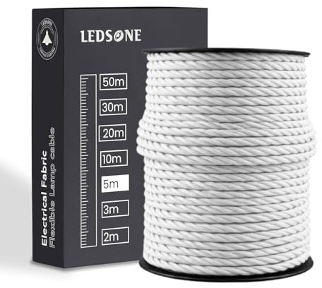 5 Meter Vintage 2 Core Twisted Electric Cable Fabric Covered Wire Italian Braided 0.75 mm Electrical Cable Flexible Wire for Lighting Other Appliances