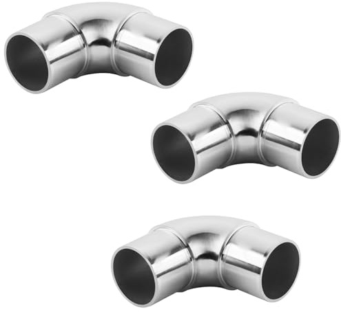 SOTOOLS 3 x Handlauf Rohrbogen, Edelstahl, 90°, für Ø 42,4 mm | Rundbogen, Rohrverbinder, Steckfitting und Eckstück für Handläufe und Geländer.