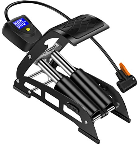 Garneck Kleiner Tragbare Pedal Luftpumpe Für Fahrrad Elektroauto Digitalanzeige Hochdruck Multifunktional Kompakt