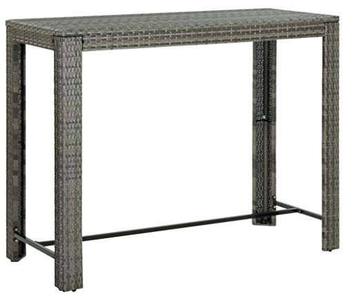Natulvd Rechteckiger Couchtisch für den Außenbereich, Couchtisch, Bistrotisch, wetterbeständig, Gartentisch, Cocktailtisch für Terrasse, Rasen, Balkon, Veranda, Pool, Hinterhof – Grau – 140 x 61 cm