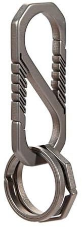 MiOYOOW Karabiner Schlüsselanhänger Clip, Schlüsselhalter aus Titanlegierung, Robuster Gürtelschlaufe Schlüsselanhänger Karabinerhaken mit 2 Schlüsselringen für Heim Autoschlüssel