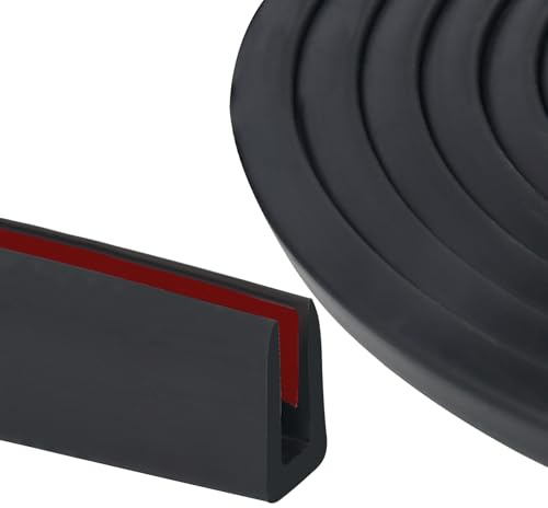 Perfil de Protección de Bordes, Protección de Bordes en Forma de U de Goma con Pegamento, Excelente Tira de Protección de Bordes de EPDM para Puertas de Coche, Puertas, Ventanas, Placas de Metal