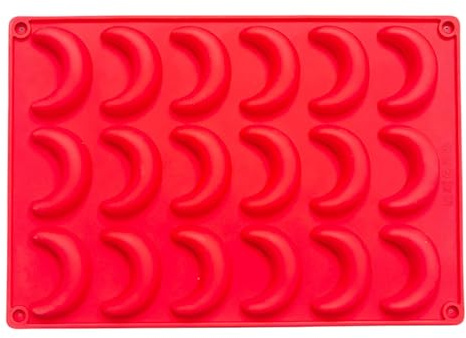Kipferl Backform Silikon, 18 Mulden Silicone Vanillekipferl Form Backformen, Schokoladenformen Geleeformen, Gießform Silikonform Eiswürfel, Antihaftbeschichtet Vanillekipferl Form Zum Backen, Kuchenfo