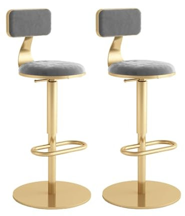 Barhocker 2er Set - Drehbar Stehhocker, Drehbare Barhocker Verstellbaren Barhockern Aus Samt Mit Hoher Rückenlehne, Gepolsterte Moderne Barhocker, Barhocker, Stühle Für Esszimmer/Hausbar/Küche ( Color