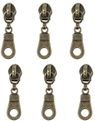 MebuZip 50 Stück Nonlock-Schieber für Reißverschluss Nylon 6mm (Bronze) | Nonlock-Zipper für endlos Reißverschluss Meterware Nylon 6mm-Spirale