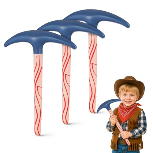 Toyvian Aufblasbare Spitzhacke, 3er Set Pickaxe Spielzeug Lustige Requisiten für Gaming-Mottopartys Karneval Fasching Aufblasbares Kostüm-Zubehör Mitbringsel für Kindergeburtstag