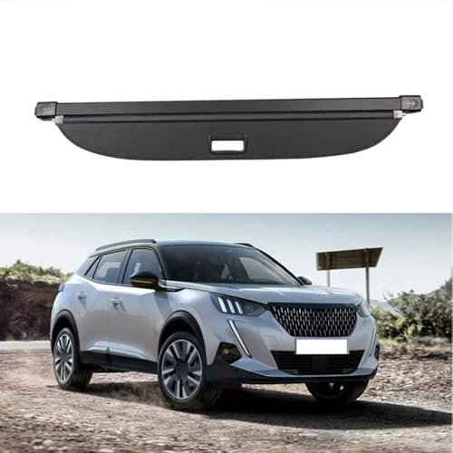 KLBVFDYAN Auto Einziehbarer Laderaumabdeckung Kofferraum für Peugeot 2008, Kofferraum Schutz Abdeckung Auto Styling zubehör