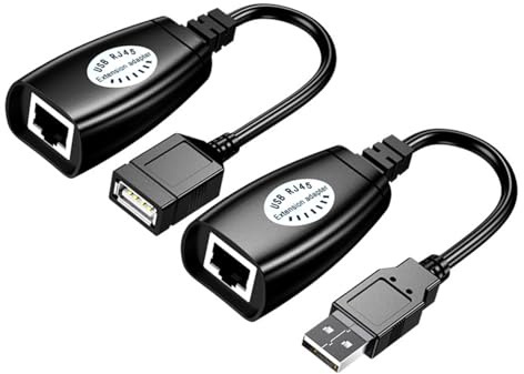 Angoily Adaptateur Extension USB Ethernet Noir en Plastique Léger Plug and Play pour Téléphones Mobiles et Appareils USB, pour Dortoir et École