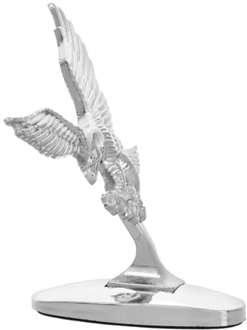 Gatuida 3D Metall Auto Emblem Adler Kühlerfigur in Silber mit Einfachem Einbau und Universeller Passform als Stilvolles Fahrzeug Motorhauben Zubehör
