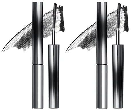 Sophia Belle Iron Wand Mascara, 2025 New Black Washable Metal Mascara Wand, 3D Curling Eyelash Iron Mascara, Waterproof, Smudge-Proof, Long-Lasting, Non-Clumping (2*Black)