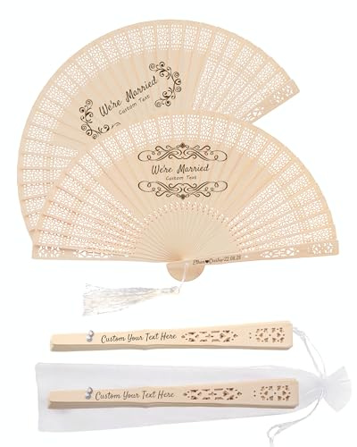 30Piezas Abanicos de Boda Personalizados, Abanico de Madera con Grabado Nombre Fecha, Abanicos Boda para Invitados, Eventos Decoración Abanico Regalos (30)