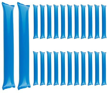 Bojueshaw 24pcs Inflatable Thunder Sticks,Team Spirit SticksPlastic Boom Cheering Noisemakers for Sports Games & Parties(Blue)