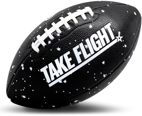 A Plus Collectibles TAKE Flight Flag Fußball, offizieller Spielball aus Verbundleder (Space Black, Professional)
