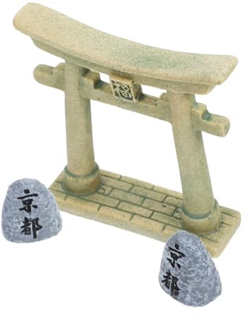 FIXOSHEE Miniatura portale Giapponese in Resina per vasche di Pesci e Zen Ornamento Leggero e Realistico per Decorazioni per Vasca e casa Accessorio Versatile per Ambienti Zen e