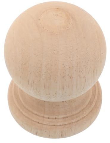 GRADENEVE Unfinished Wooden Newel Post Cap, Interior Rustic Finial for Stair Railings, Sphere Hardwood Ball, Easy Installation, Natural Wood Grain, Home and Villa Decoration