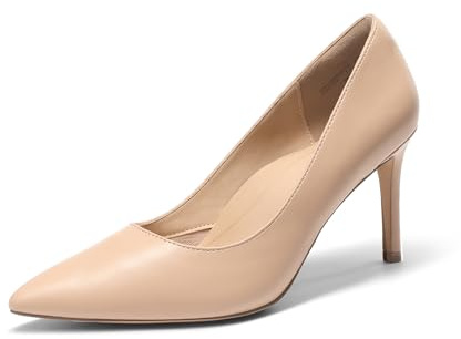 DREAM PAIRS Women's High Heels Pump Closed Pointed Toe Slip On Stiletto Dress Shoes Fashion Wedding Bridal Work Office Comfortable Pumps Shoes,Size 8.5,Nude,SDPU25095W