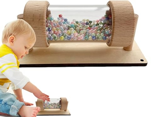 Générique Son De Pluie Hochet Tube en Bois Jouet Sensoriel Éducatif Cylindre Musical Coordination Rythme Crèche Maternelle Bricolage Pièces Apprentissage Développement Moteur