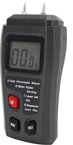 Aolidsive Compteur de Bois, Hygromètre Portable à Aiguille pour Bois de Chauffage avec une Précision de 0,1% et Arrêt Automatique pour un Usage Domestique