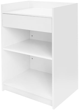 HPDTZ Rednerpult Pult Vortragspult Stehpult Lesepult Podium Präsentationsständer Weiß 60.96 cm Freistehend Mit Schublade Für Schule Konferenz Büro Stabil 50 kg Tragkraft