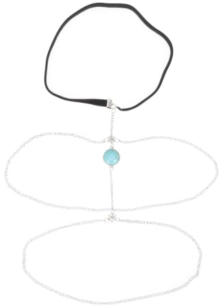 Générique Chaîne Corporelle Élégante pour Femmes en Alliage et Tissu, Accessoire Portable Chic à Plusieurs Couches, pour Soirées et Clubs