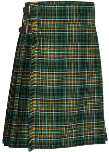 Kilt écossais traditionnel de 20,3 m et 45,6 g – Kilts pour homme, Ireland National, 46''