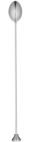 Restaurantware Bar Lux 12 Inch Bar Spoon 1 Double-Ended Muddler Spoon - Long Spiral Handle Stainless Steel Bar Spoon And Muddler For Stirring And Mixing For Layering Drinks