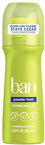 Ban Desodorante antitranspirante Roll-On, pó fresco, 9 ml