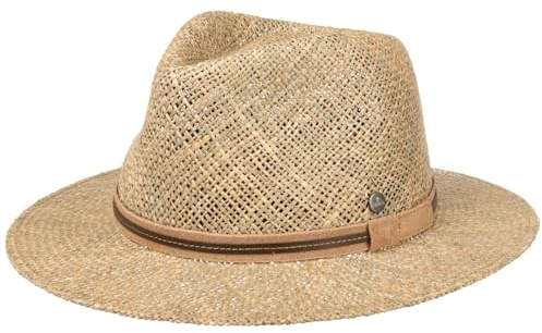 LIERYS Parsell Travellerhut Strohhut Ledergarnitur Made in Italy Damen und Herren Frühling Sommer
