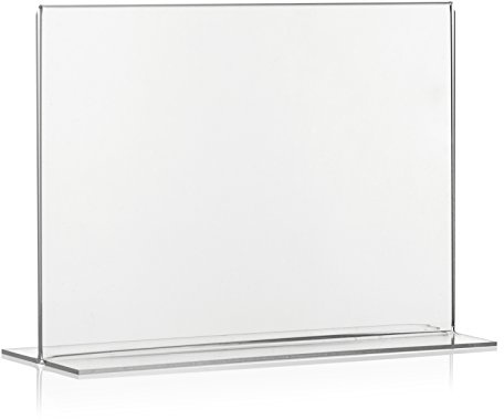 DIN A5 Werbeaufsteller/T-Ständer/T-Aufsteller im Querformat/Tischaufsteller aus original PLEXIGLAS®