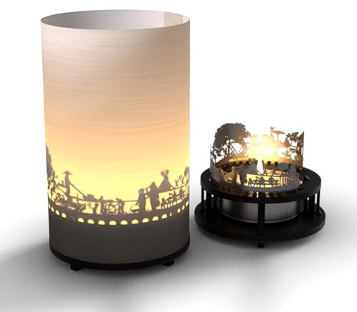 13gramm Garten Premium Geschenkbox – Motivkerze mit Silhouette, projiziert wunderschöne Gartenmotive, Schattenspiel, Dekoration, Geschenkidee für Gartenliebhaber