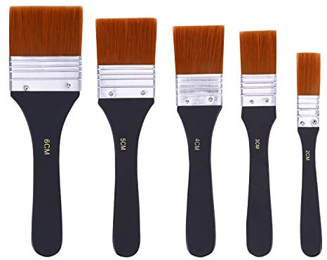 UPOOS Malerpinsel Flachpinsel set, Farbpinsel Ölfarben Bürste Aquarell Ölmalpinsel Pinselset Acrylfarben Lasurpinsel Malerei Lasurpinselsetl 5 Stück