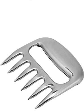 Duokon Metall Fleischklauen, Edelstahl Fleischgabeln mit Holzgriff Fleischteiler Bärenklauenform Truthahnschneider Splitter BBQ Grillwerkzeuge