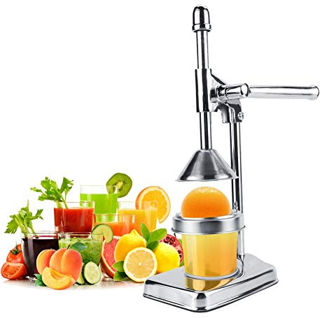 Manual Hand Press Leaver Stainless Steel Orange Fruit Squeezer Juicer, Professional Food Grade Effective Ergonomic Manual Juicer for Orange Lemon