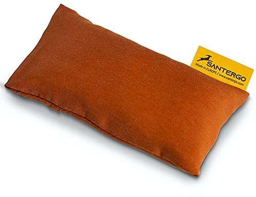 SANTERGO Mauspad Handgelenkauflage - ergonomische Handballenauflage aus Bio-Hirsespreu mit abnehmbarer Hülle, Anti-Sehnenscheidenprobleme für die Computer Maus, Mousepad, Wrist Rest in Cognac Farben