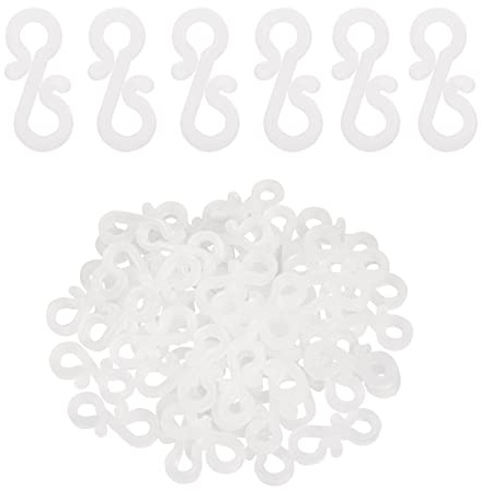TRIXES Mini Plastic Gutter Hooks 100 Pack - for Outdoor or Hanging Christmas Lights - Cable Hanging Gutter Clips