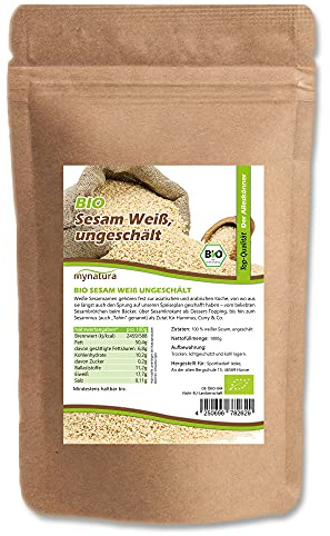 Mynatura Bio Sesam Weiss, ungeschält I Im Beutel I Nussiger Geschmack I Zum Kochen und Backen I Naturprodukt I Vegan (1x1000g)