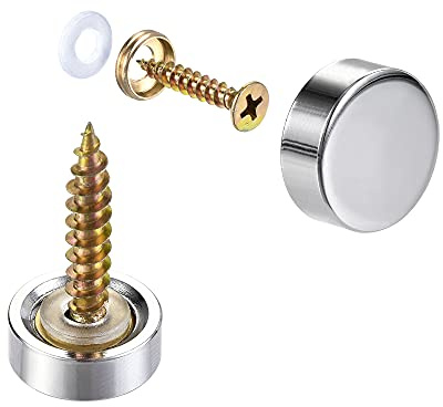 sourcing map 10 Stücke Spiegelschrauben Dekorative Kappenverschlüsse Abdeckung Nägel Helles Silber 14mm/0,55 304 Edelstahl