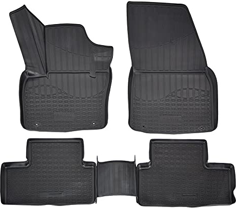 J&J AUTOMOTIVE | 3D-gummimattor, bilmattor, golvmattor kompatibla med XC40 från 2017, individuell passform med hög kant ca 4–5 cm, allväder, 4 stycken, premiumkvalitet