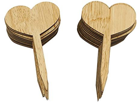 Voiakiu Pack of 30 Wooden Plant Signs - Heart/Butterfly Shaped Garden Markers - Plant Signs for Seeds, Herbs, Flowers, Fruit, Vegetables, Greenhouse Accessories