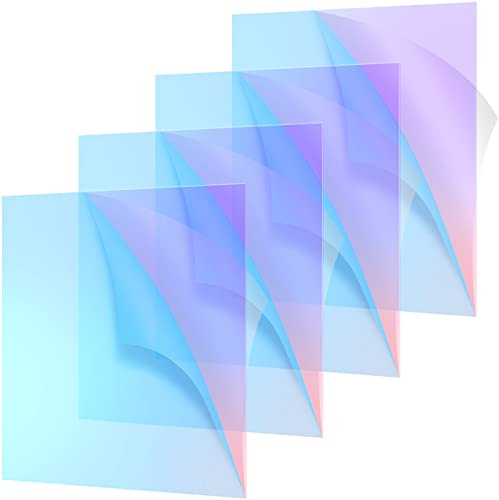 Kathfly Iridescent Colored Acrylic Sheets 4 Pack, 1mm Thin