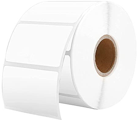 MUNBYN 57x32mm Thermodirekt-Etiketten, Selbstklebend Adressaufkleber, BPA&BPS Freies Quadratisches Etiketten für Thermo-Etikettendrucker-1 Rolle,1000 Etiketten Weiß