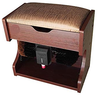 Machine à cirer les chaussures, machine à polir et à faire briller les chaussures électriques à capteur automatique avec boîte de rangement en bois avec boîte de rangement Cireuse à chaussures électr