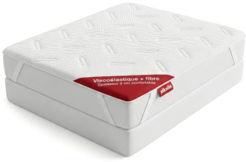 PIKOLIN Topper Matrimoniale 160 x 190 cm Memory Foam Spessore 3 cm Trapuntato in Microfibra - Coprimaterasso Comfort Extra, Allevia Tensioni Muscolari, Anallergico e Lavabile